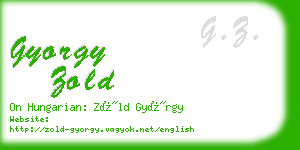 gyorgy zold business card